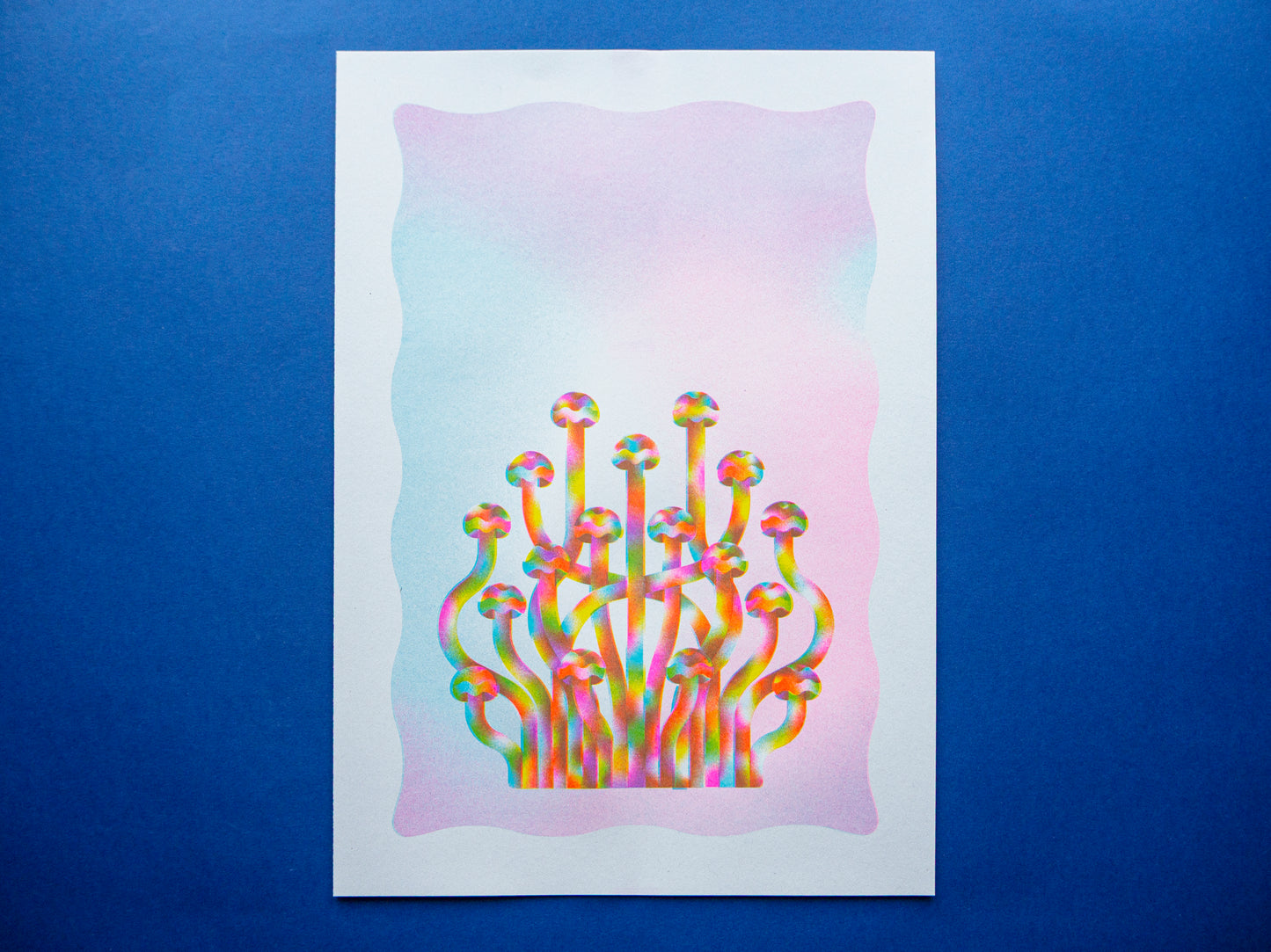 Enoki Mushroom A3 Riso Print