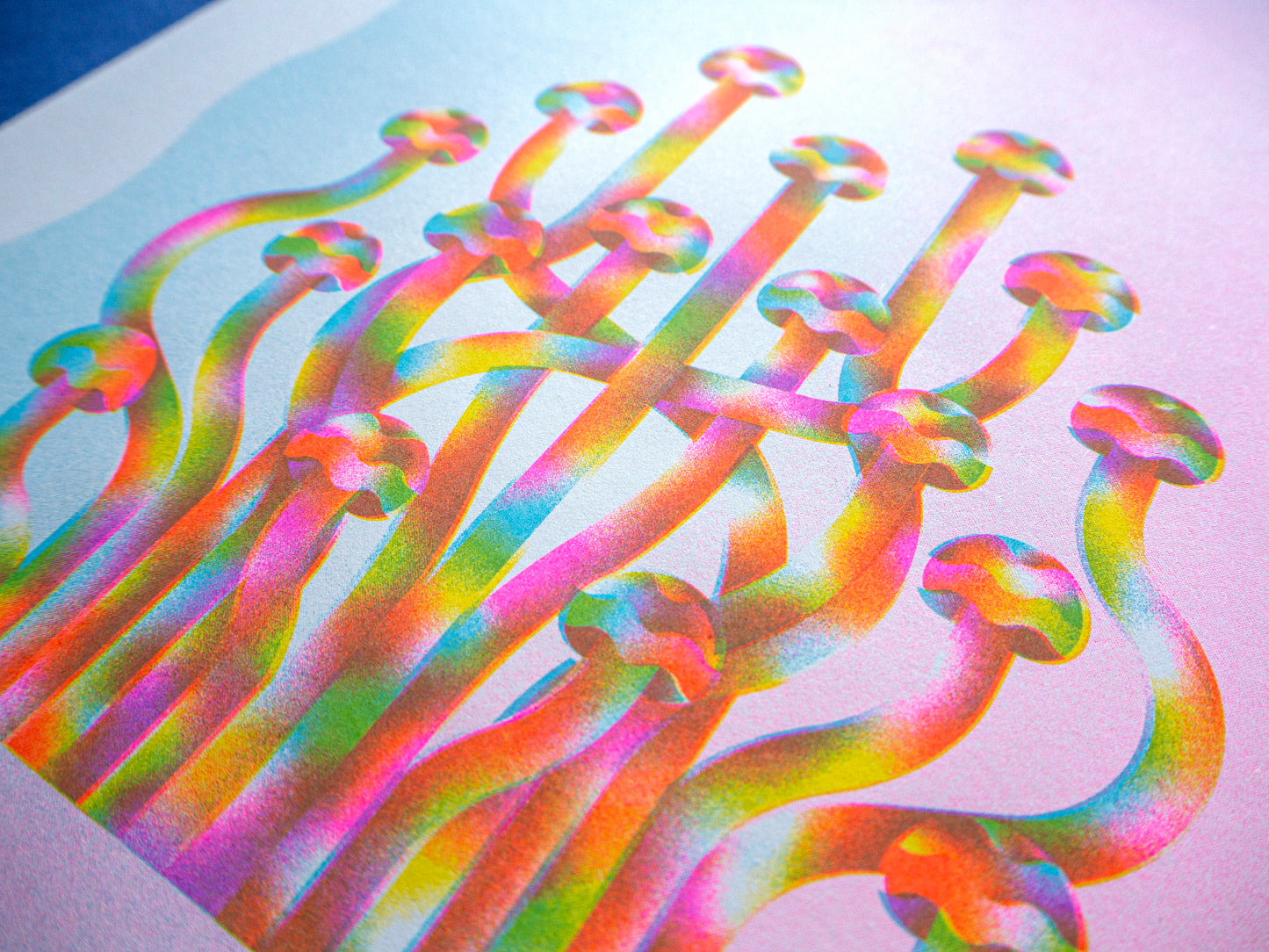 Enoki Mushroom A3 Riso Print