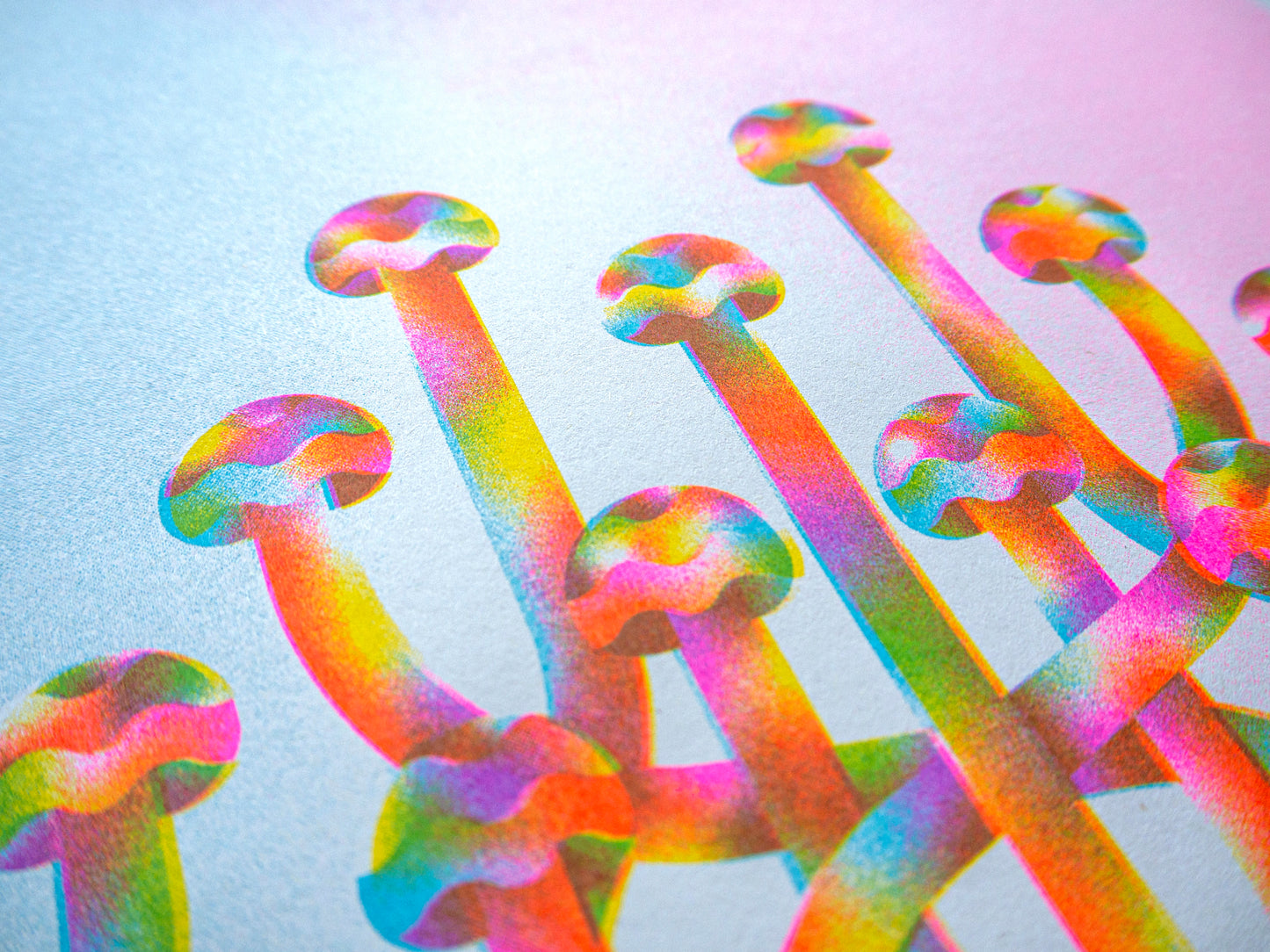 Enoki Mushroom A3 Riso Print