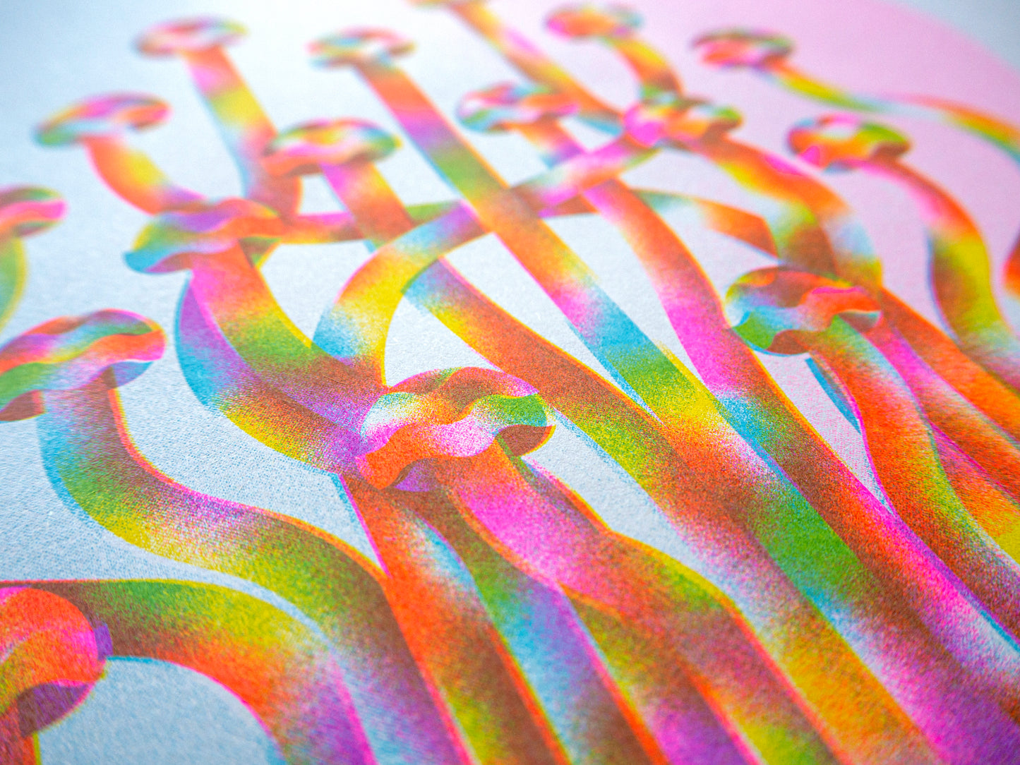 Enoki Mushroom A3 Riso Print