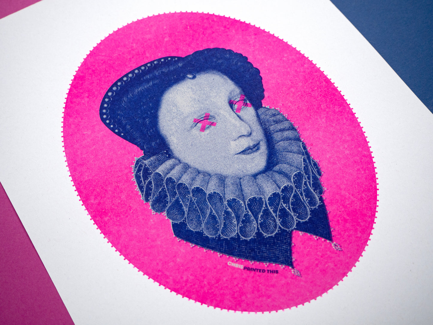 Elizabethan Head Riso Print