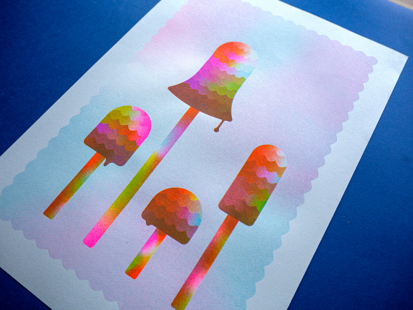 Shaggy Inkcap Mushroom A3 Riso Print