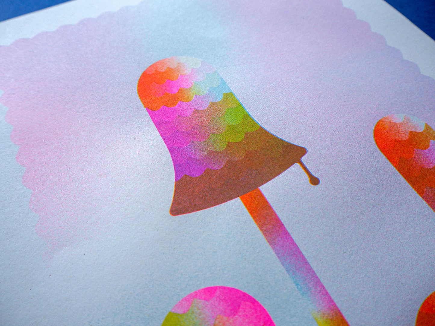 Shaggy Inkcap Mushroom A3 Riso Print