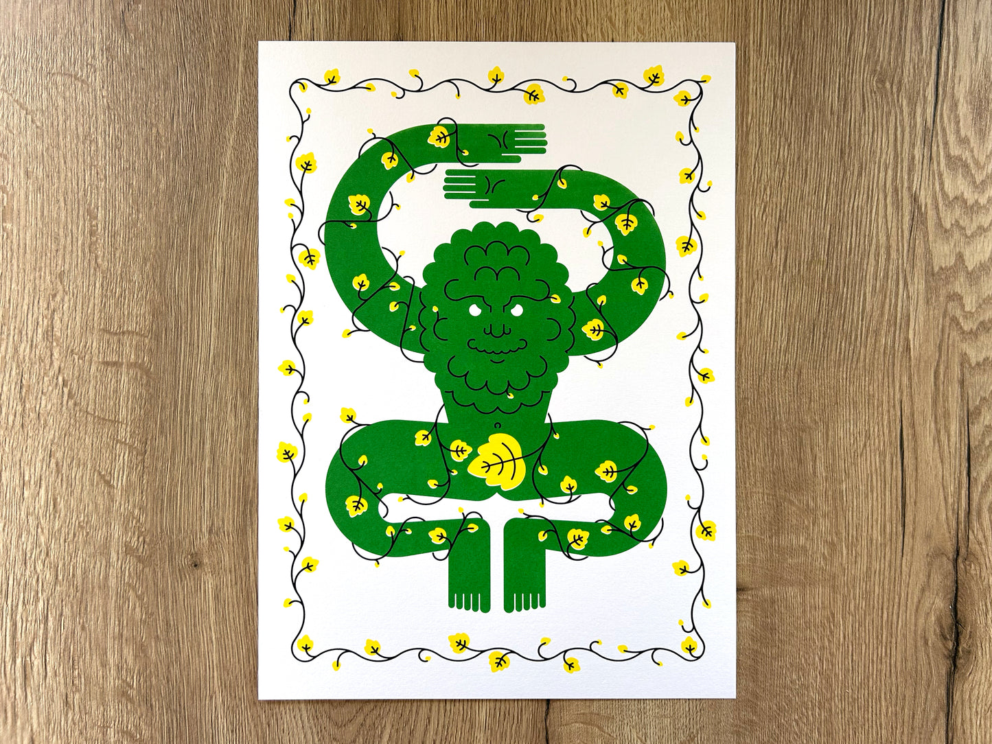 Green Man A3 Screen Print