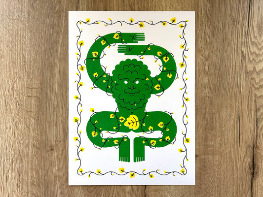 Green Man A3 Screen Print