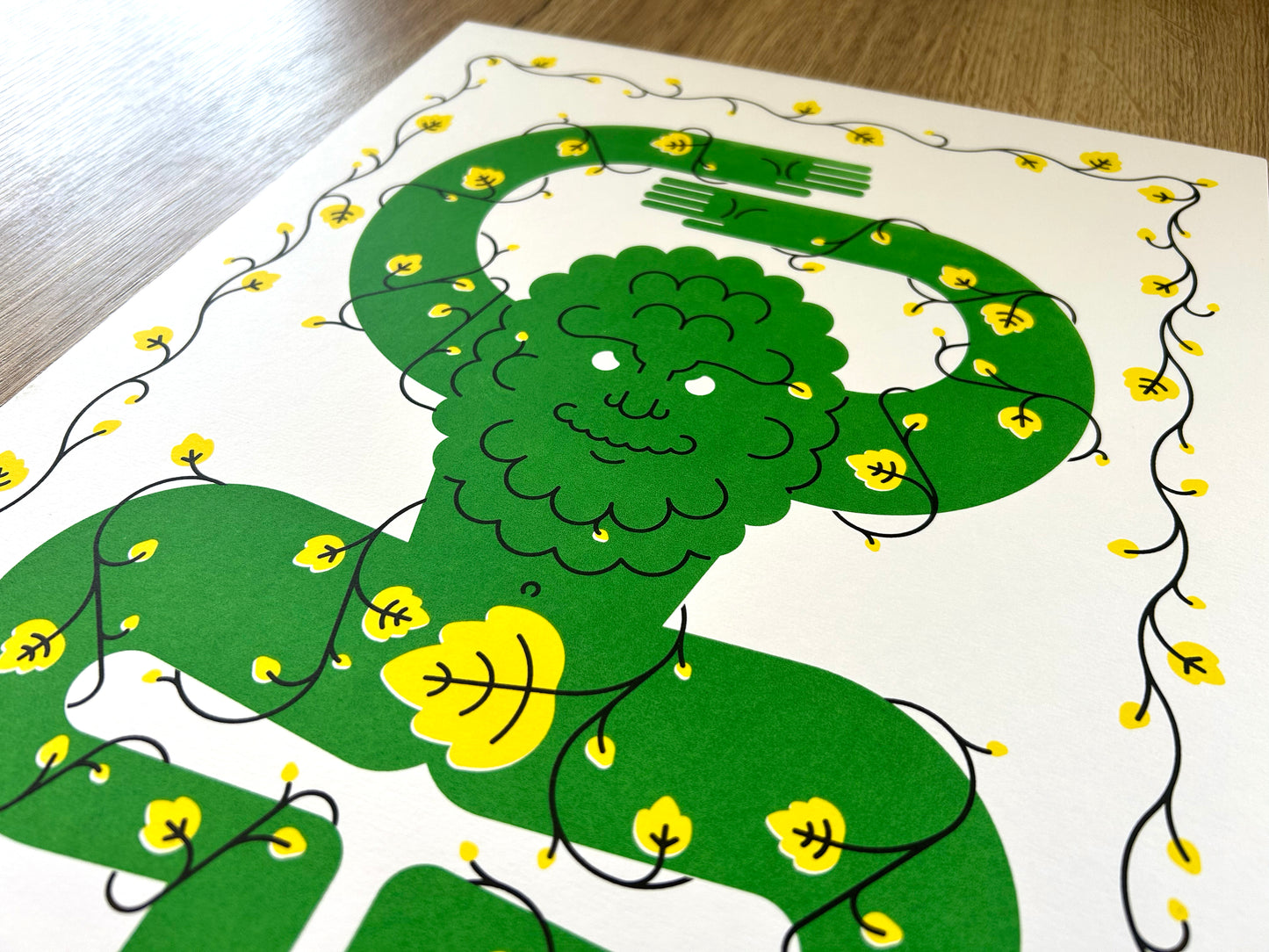 Green Man A3 Screen Print