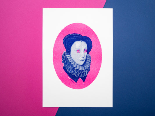 Elizabethan Head Riso Print