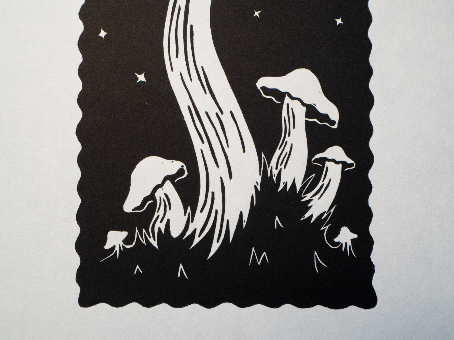 Mushroom Lino Print