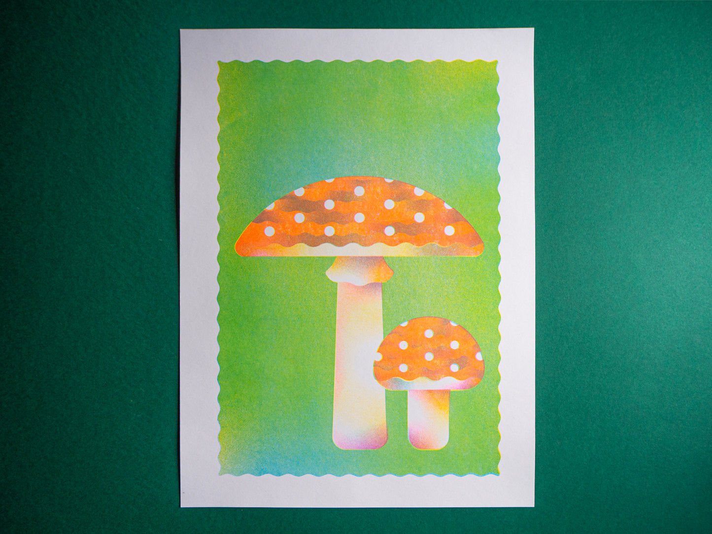 Amanita Mushroom Riso Print