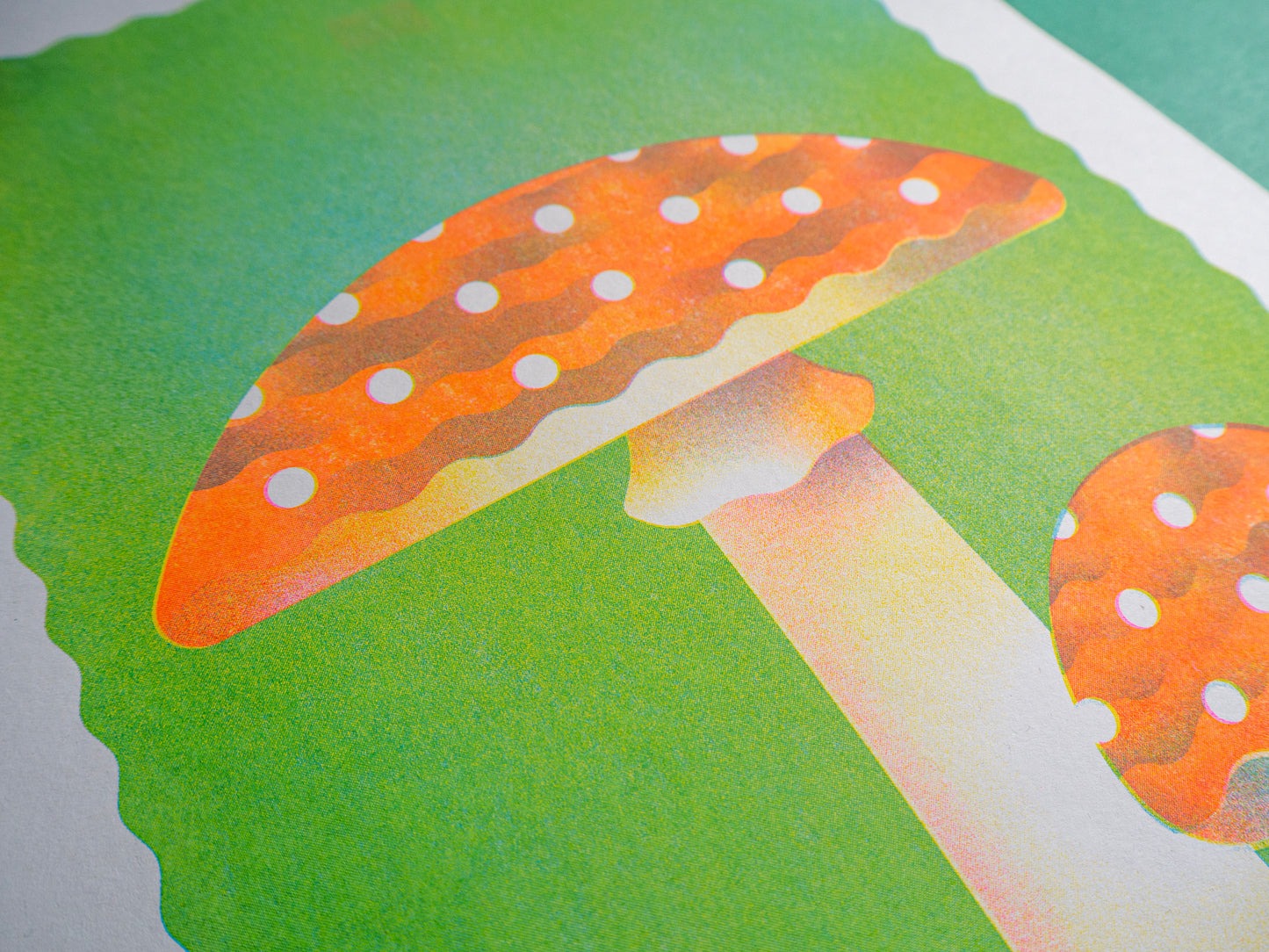 Amanita Mushroom Riso Print