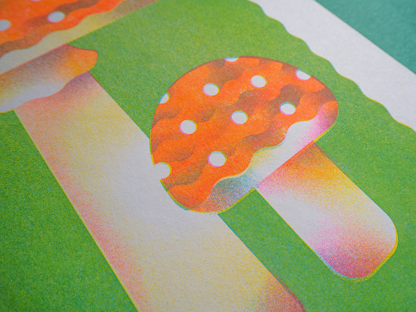 Amanita Mushroom Riso Print